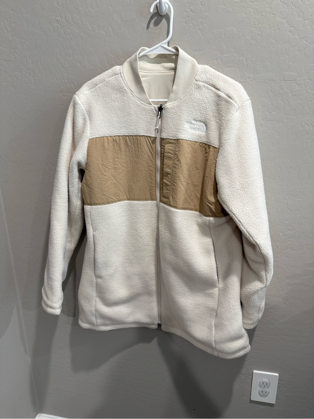 The North Face Cream & Tan Panel Fleece Jacket
